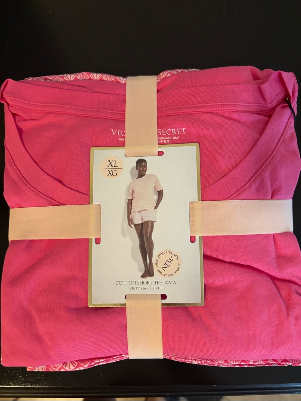 Victoria's Secret Pink Cotton Short Tee Pajama Set